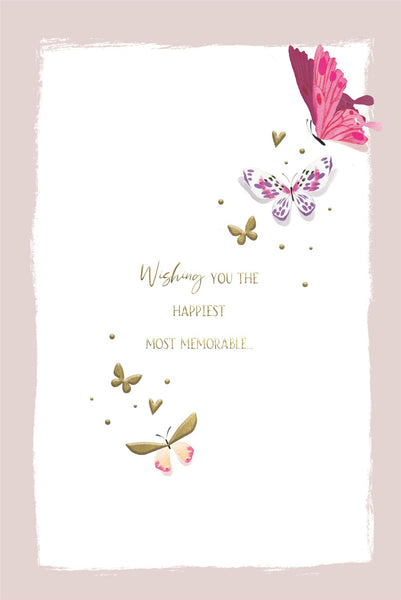 Mum birthday card - balloons and flowers - large card