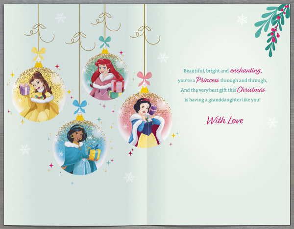 Granddaughter Christmas card - Disney Princesses