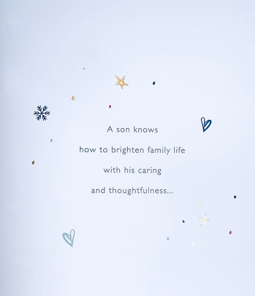 Son luxury Christmas card - sentimental verse