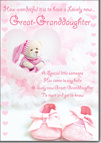 Great-Granddaughter birth congratulations card