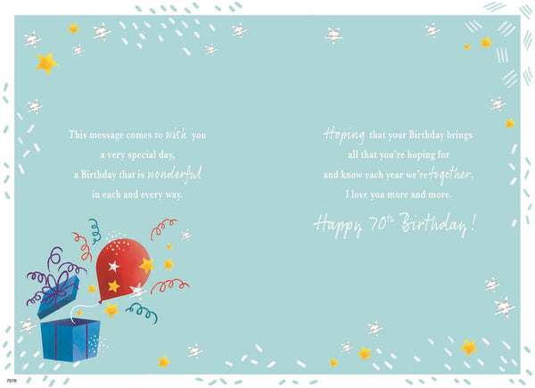 Husband 70th birthday card