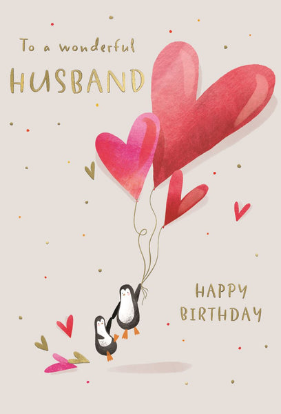 Husband birthday card - cute birthday hearts