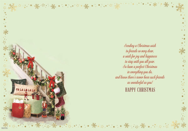 Special friends Christmas card - festive home