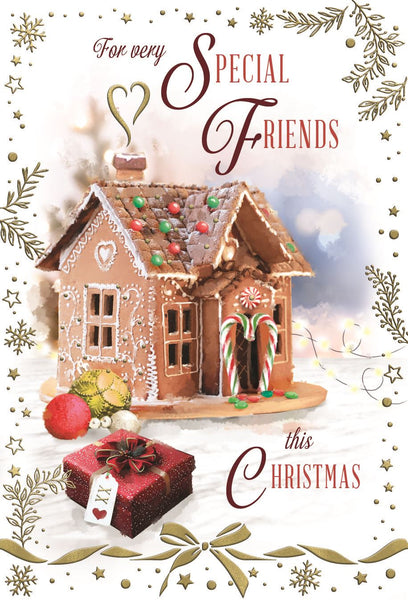 Special friends Christmas card - gingerbread house