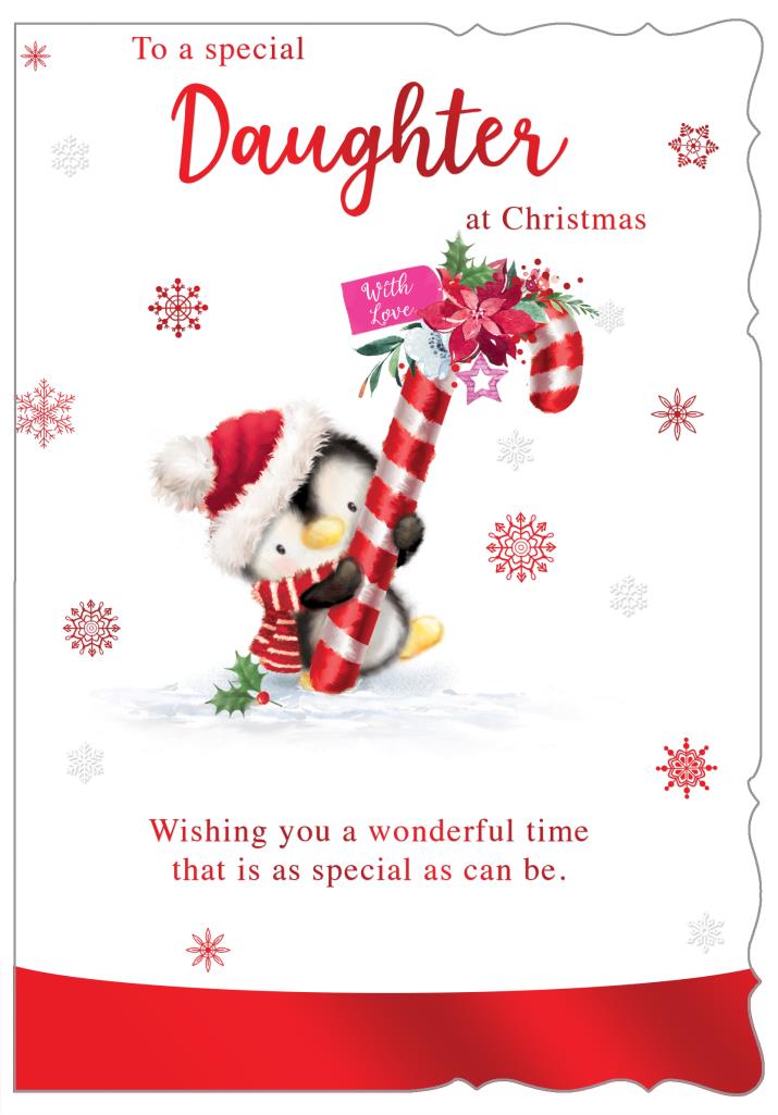Daughter Christmas card - cute penguin