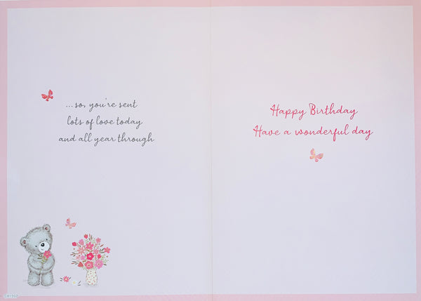 Daughter-in-law birthday card - cute bear