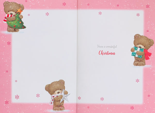 Great-Granddaughter Christmas card - cute bear