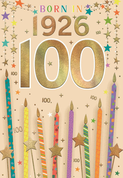 100th birthday card- born in 1926