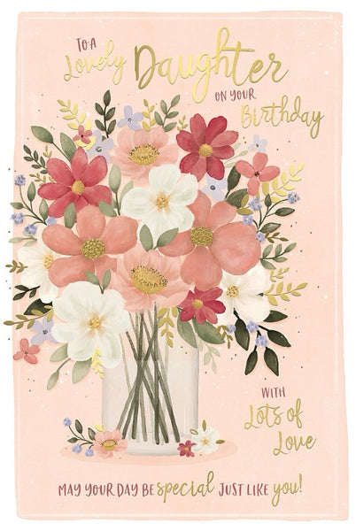 Daughter birthday card - birthday flowers