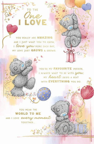 Me to you One I love birthday card - sentimental verse
