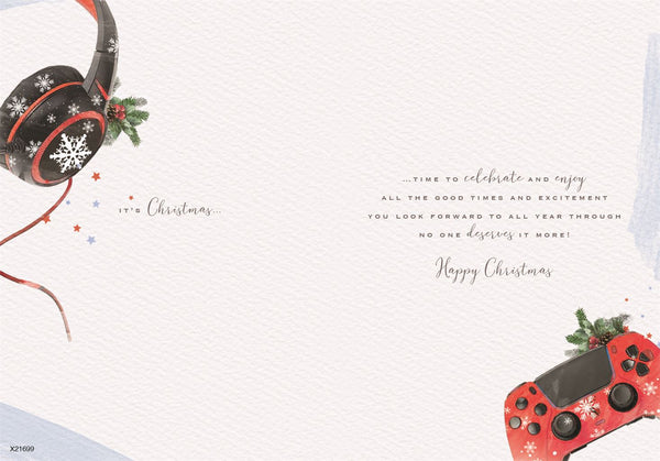 Cousin Christmas card - gamer