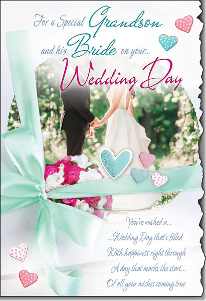 Grandson and wife wedding day card