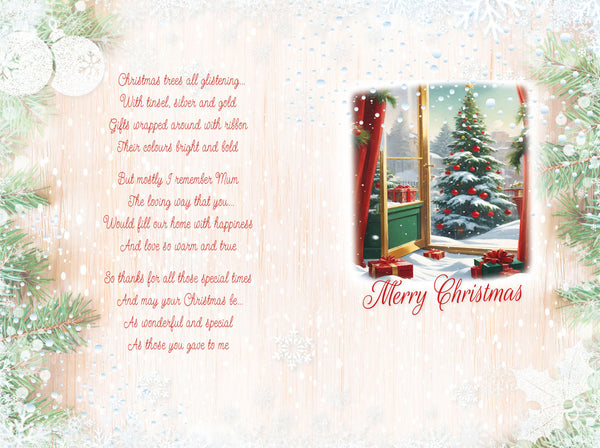 Mum Christmas card- sentimental verse
