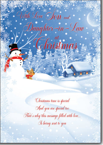 Son and Daughter-in-law Christmas card - loving verse