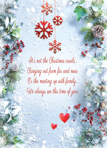 One I love Christmas card - sentimental verse
