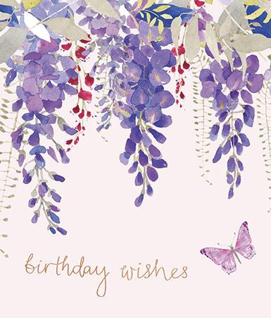 General birthday card for her- wild flowers and butterfly