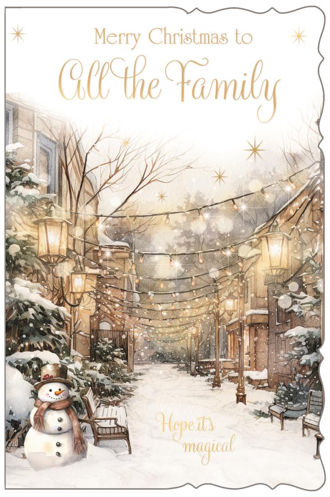 To a special family Christmas card- winter street