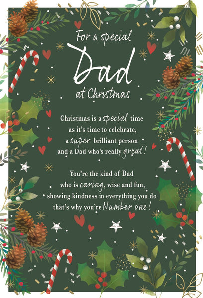 Dad Christmas card - sentimental verse
