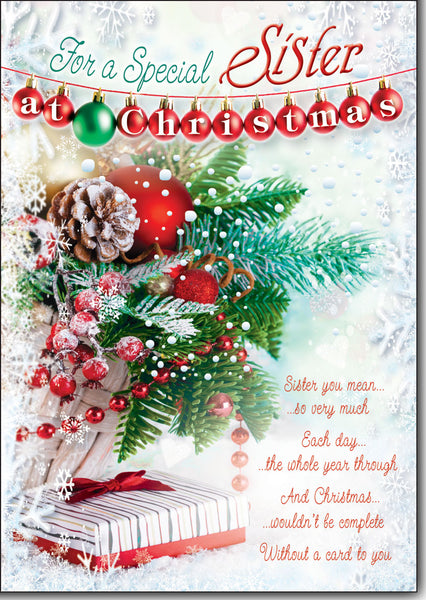 Sister Christmas card- Sentimental verse