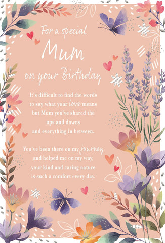 Mum birthday card - sentimental verse