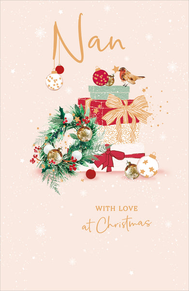 Nan Christmas card - festive gifts