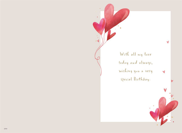 Husband birthday card - cute birthday hearts