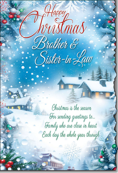 Brother and Sister-in-law Christmas card - sentimental verse