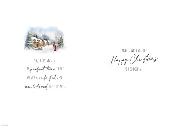 Son Christmas card - festive scene