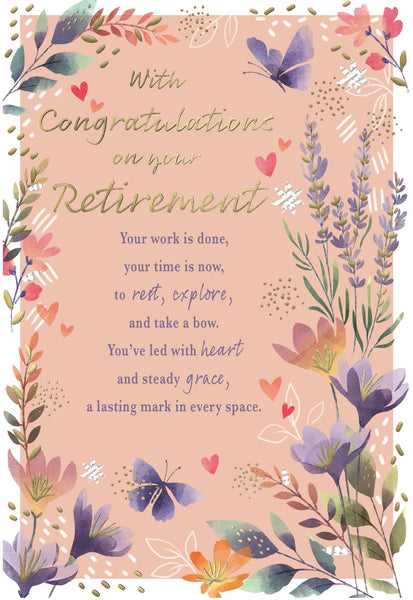 Retirement card- sentimental verse