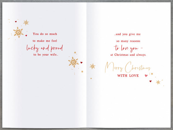 Husband luxury Christmas card - sentimental verse