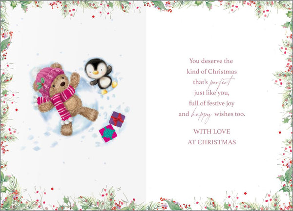 Auntie Christmas card - cute bear