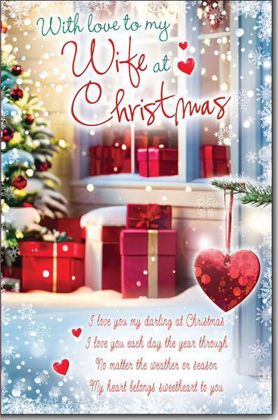 Wife Christmas card- sentimental verse