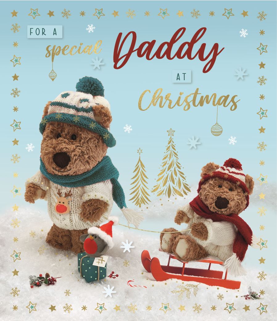 Daddy Christmas card- cute bear