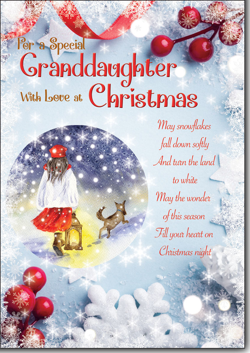 Second Ave Weihnachtskarte – „Great Granddaughter“ Mit Lebkuchen-Design, 350 G/m² Leinenkarton