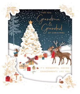 Grandma and Grandad Christmas card- winter woodland