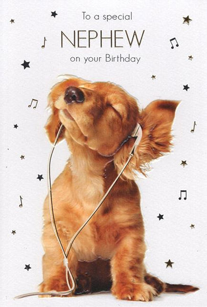 Nephew birthday card - cute dog