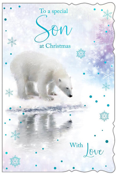 Son Christmas card - cute snow globe