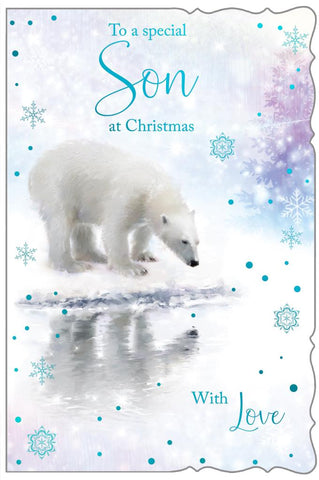 Son Christmas card - cute snow globe