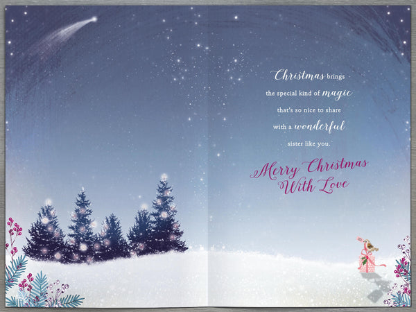 Sister Christmas card- magical woodland