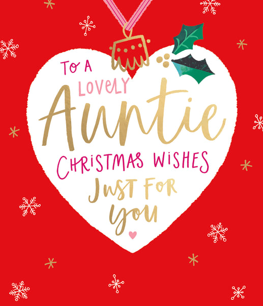 Auntie Christmas card- Xmas heart