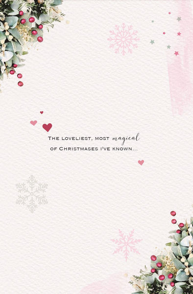 Wife Christmas card- Xmas flowers