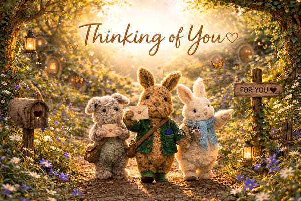 Thinking of you card - Bramble bunnies