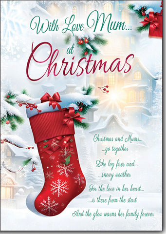 Mum Christmas card - loving verse