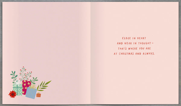 Thinking of you Christmas card - Christmas flowers