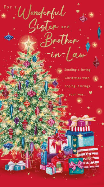 Sister and Brother-in-law Christmas card - Xmas tree