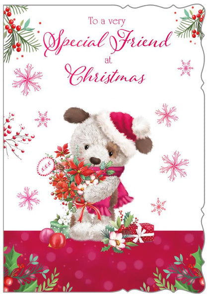 Friend Christmas card- cute Xmas dog