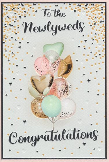 Wedding day congratulations card- balloons