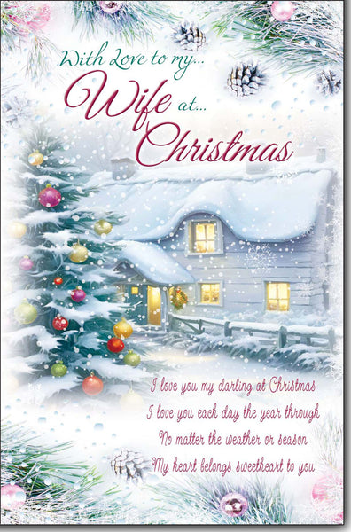 Wife Christmas card- sentimental verse