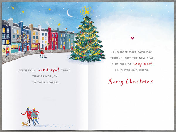 Brother and Sister in law Christmas card - festive town