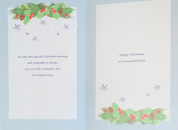 Son Christmas Card – Sentimental Verse, Large Greeting Card